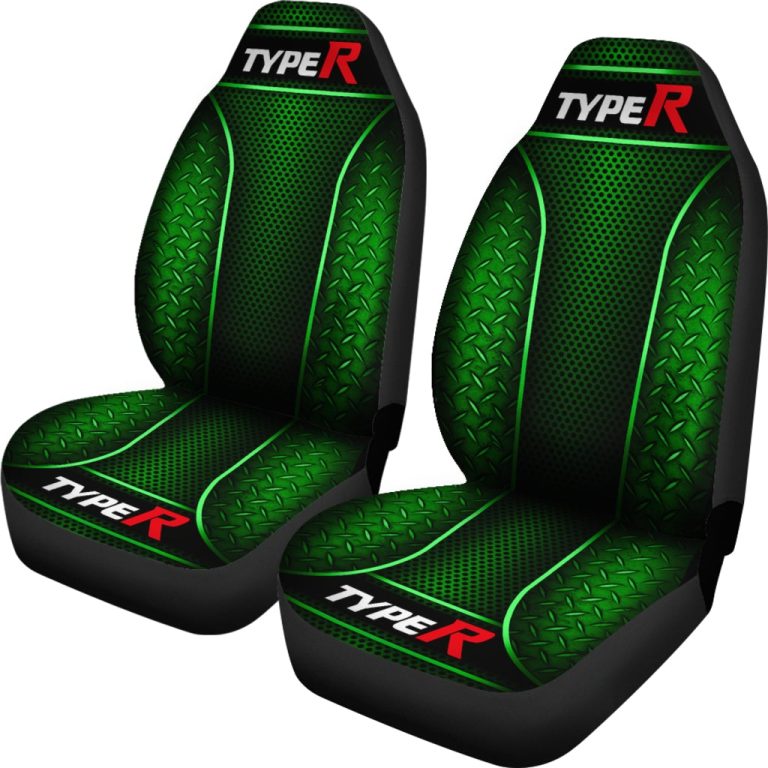 2 Front Honda Type R Seat Covers Green With FREE SHIPPING My Car My Rules