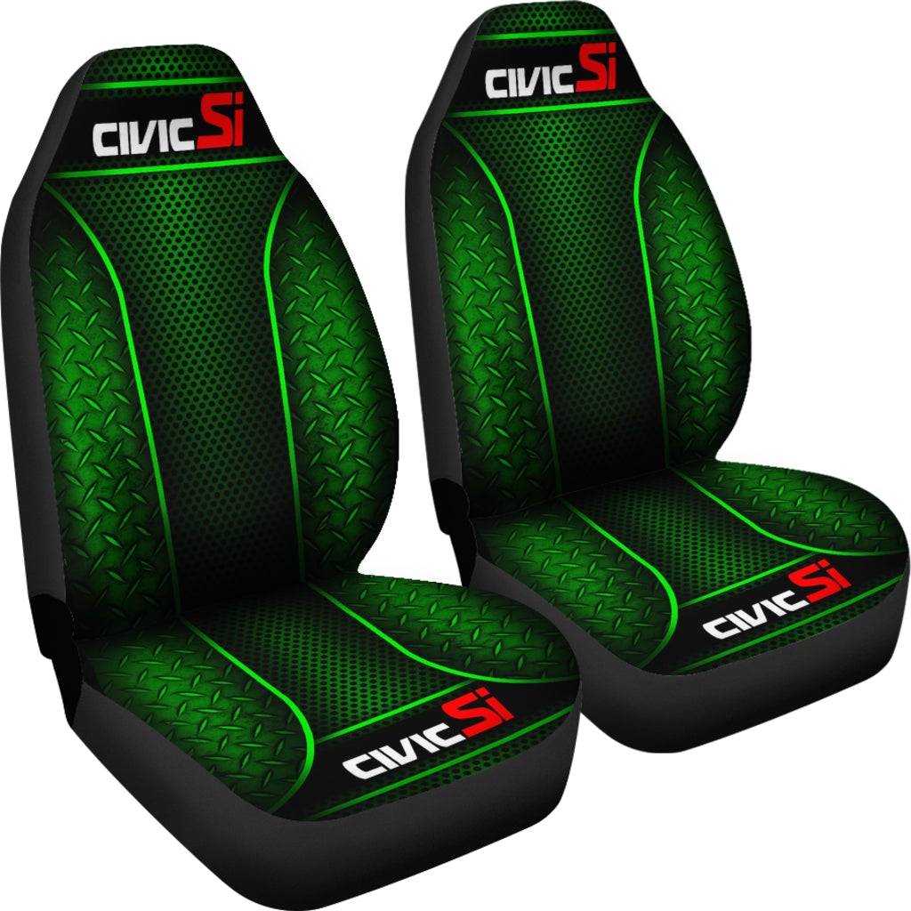 2 Front Honda Civic Si Seat Covers Green With FREE SHIPPING My Car My