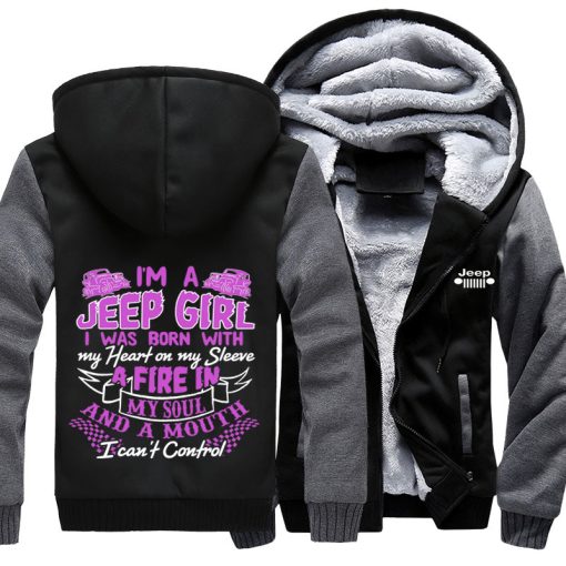 I'm A Jeep Girl I Was Born With My Heart On My Sleeve Jacket With FREE SHIPPING!